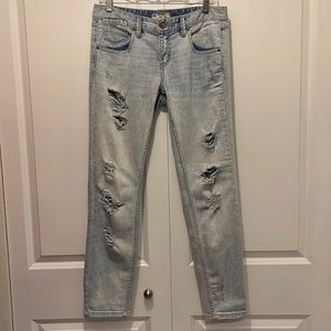 Free People Light Wash Ripped Distressed Jeans